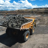 Big loaded mining truck