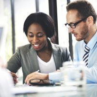 Business People Meeting Corporate Digital Tablet Technology Conc